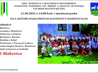 FOLKLÓRNE SLÁVNOSTI HANKOVCE