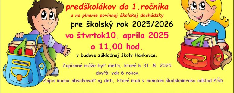 Fotka - Zápis predškolákov do 1. ročníka